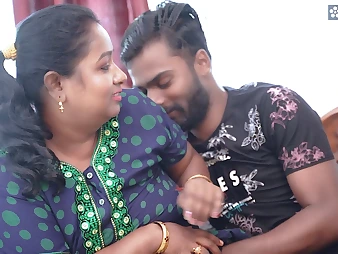 Desi Mallu Aunty loves his neighbor's Yam-Sized Man-Meat when she is all unexcelled at abode ( Hindi Audio )