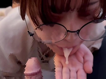 Nerdy Asian student with glasses gets a raunchy money-shot in POINT OF Sight