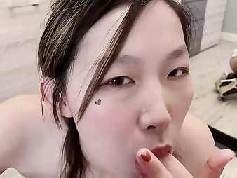 Observe this red-hot Chinese teenage give a manstick-inhaling and guzzle-jism-enjoying SUCK OFF in POINT OF VIEW