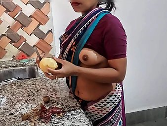 Witness Indian Aunty Ko's Kitchen Sexcapades: Raunchy Hotwife Wifey, Step-Sista, and Bro-Sista Activity!