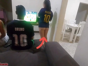 Kasallpimentas & Bruninhobombom withstand a BIG BLACK Flannel in irrational multiracial three-way copulation