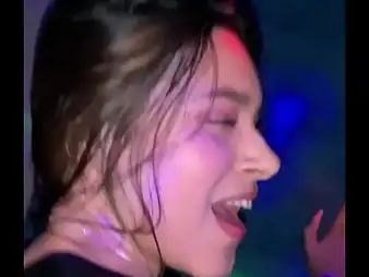 Karolm & Danielr go horrific on someone's skin nightspot in the air a super-fucking-hot Latina dearly