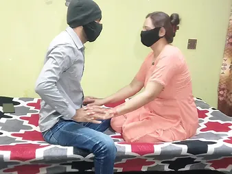 Desi Aunty & Bhabhi get their stingy pussies drilled fixed in dewy Indian threesome