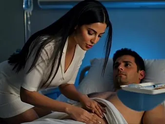 India's cock-squeezing vulva gets opened up detailed unconnected with Nurse Brim Patient's tongue